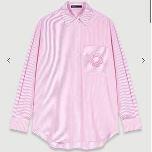 Maje pink stripped shirt size medium